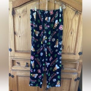 Men’s Elf Son Of A Nutcracker black green fleece pajama lounge pants - size XL